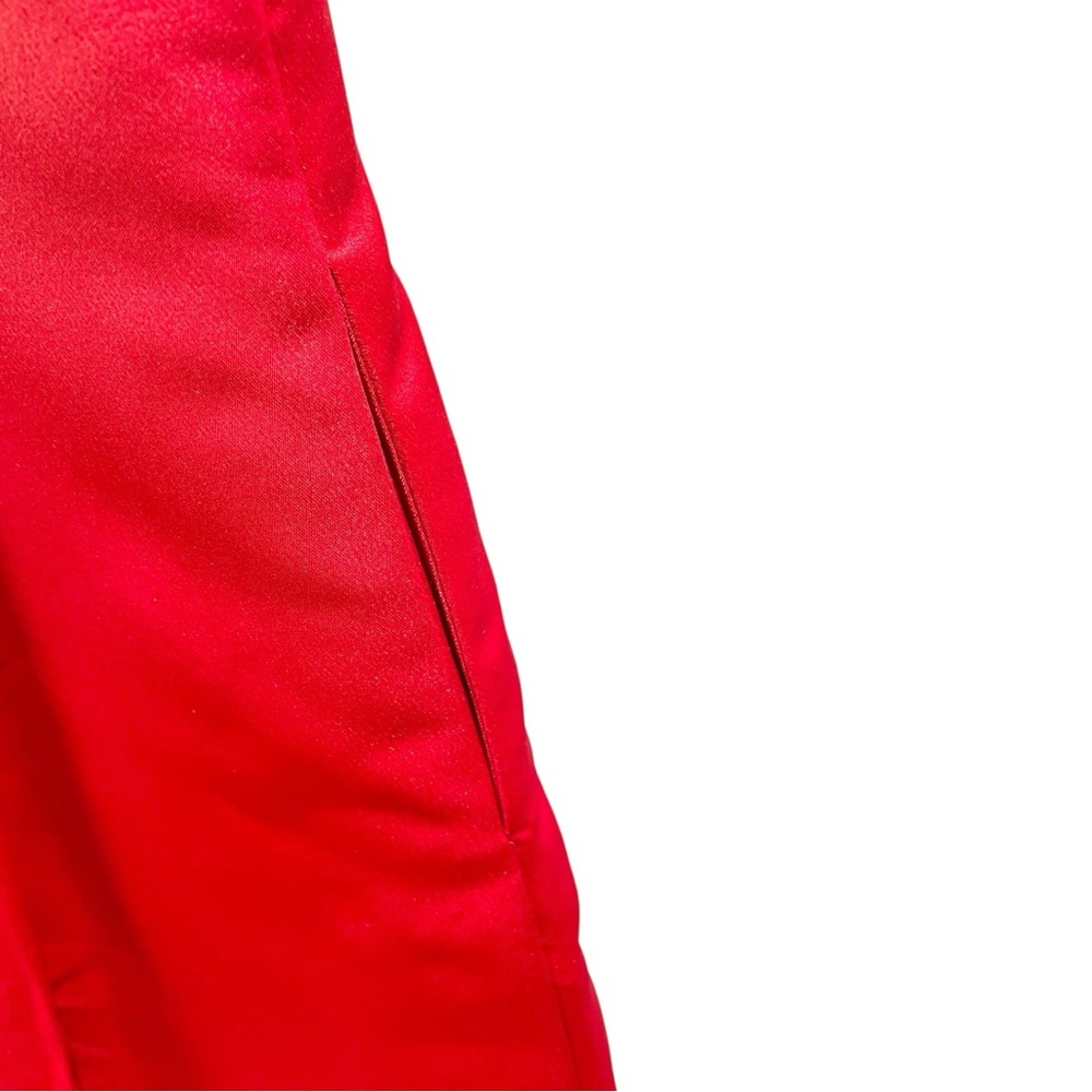 NEW Tobi Red Satin Mesh Waist Square Neck Skater Dress Size M - Picture 8 of 9